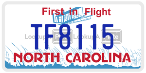 TF8115 license plate in North Carolina