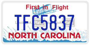 TFC5837  license plate in NC