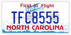 TFC8555 license plate in North Carolina