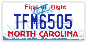TFM6505 license plate in North Carolina