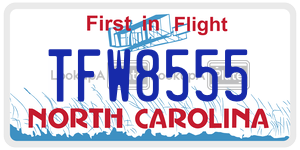 TFW8555 license plate in North Carolina