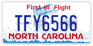 TFY6566  license plate in NC