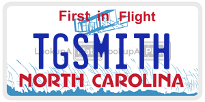 TGSMITH license plate in North Carolina