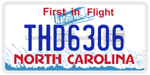 THD6306  license plate in NC