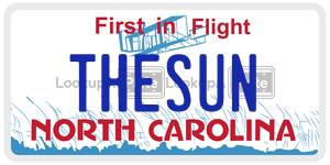 THESUN license plate in North Carolina