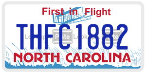 THFC1882 license plate in North Carolina