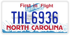 THL6936 license plate in North Carolina