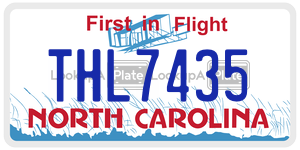 THL7435 license plate in North Carolina