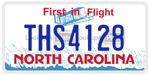 THS4128  license plate in NC