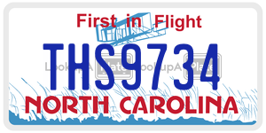THS9734  license plate in NC
