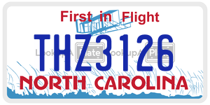 THZ3126  license plate in NC