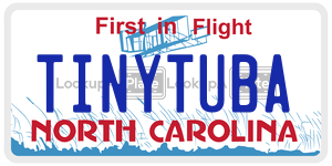 TINYTUBA license plate in North Carolina