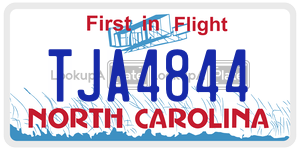 TJA4844  license plate in NC