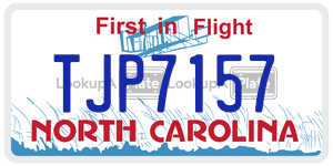 TJP7157 license plate in North Carolina