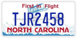 TJR2458 license plate in North Carolina