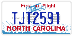 TJT2591 license plate in North Carolina