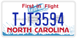 TJT3594 license plate in North Carolina