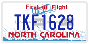 TKF1628 license plate in North Carolina