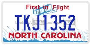 TKJ1352 license plate in North Carolina