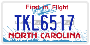 TKL6517  license plate in NC