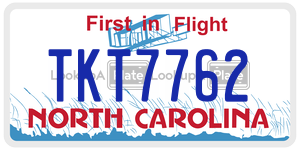 TKT7762  license plate in NC
