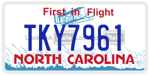 TKY7961  license plate in NC