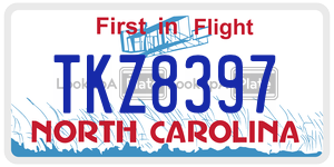 TKZ8397 license plate in North Carolina