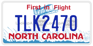 TLK2470  license plate in NC