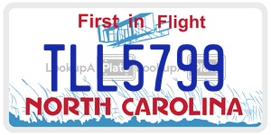 TLL5799  license plate in NC