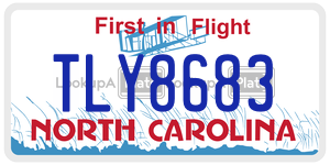 TLY8683  license plate in NC