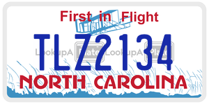 TLZ2134 license plate in North Carolina