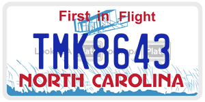 TMK8643 license plate in North Carolina
