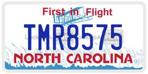 TMR8575 license plate in North Carolina