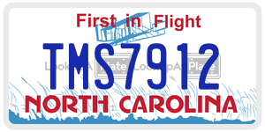 TMS7912 license plate in North Carolina