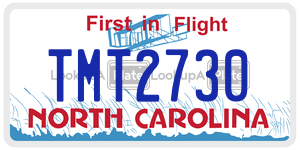 TMT2730 license plate in North Carolina