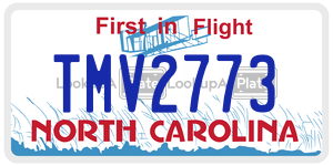 TMV2773 license plate in North Carolina