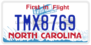 TMX8769  license plate in NC