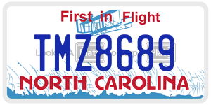 TMZ8689  license plate in NC