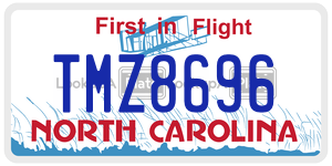 TMZ8696  license plate in NC