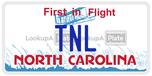 TNL license plate in North Carolina