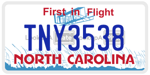 TNY3538 license plate in North Carolina