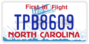 TPB8609  license plate in NC