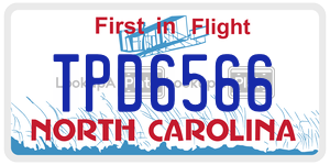 TPD6566 license plate in North Carolina