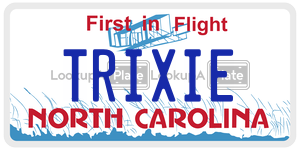 TRIXIE license plate in North Carolina