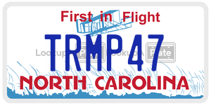 TRMP47 license plate in North Carolina