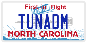 TUNADM license plate in North Carolina