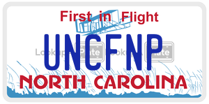 UNCFNP  license plate in NC