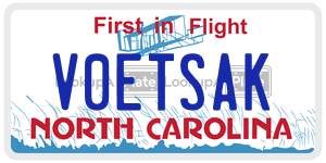 V0ETSAK  license plate in NC