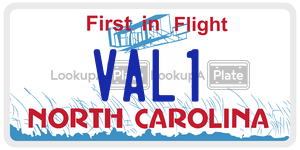 VAL1 license plate in North Carolina