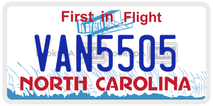 VAN5505  license plate in NC